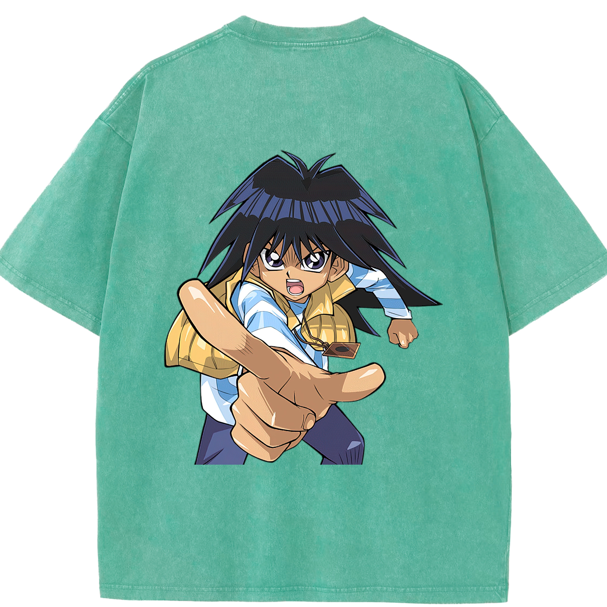 （画像用） 遊☆戯☆王 Yu-Gi-Oh! 綿100% ヴィンテージ風 半袖Tシャツ（背面プリント）